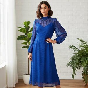 Elegant Blue Midi Dress